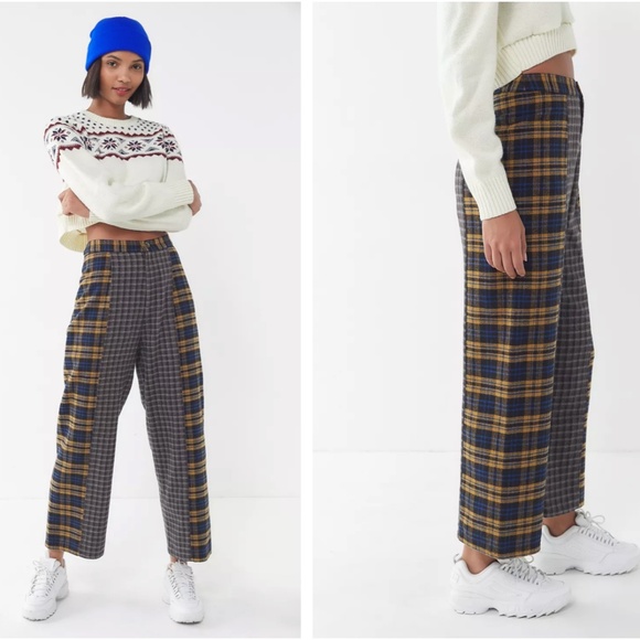 Urban Outfitters⎪Harlow Mixed Plaid Trouser Pant - Picture 1 of 11